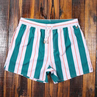 Herren Shorts Sommer | Gestreift bequem | Elastischer Bund | Lässig vielseitig-Grün Rot-S-Luzern Mode