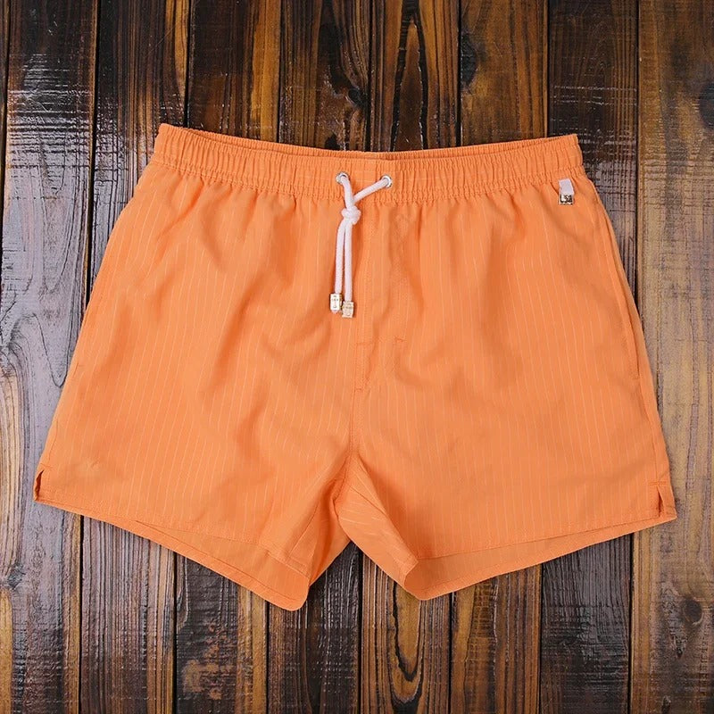 Herren Shorts Sommer | Gestreift bequem | Elastischer Bund | Lässig vielseitig-Orange-S-Luzern Mode