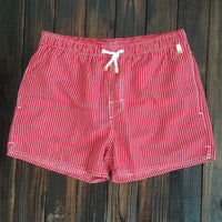 Herren Shorts Sommer | Gestreift bequem | Elastischer Bund | Lässig vielseitig-Rot-S-Luzern Mode