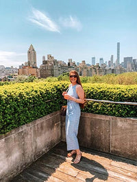 Damen Jumpsuit Sommer | Streifen Look | Weite Beine | V-Ausschnitt Style-Luzern Mode