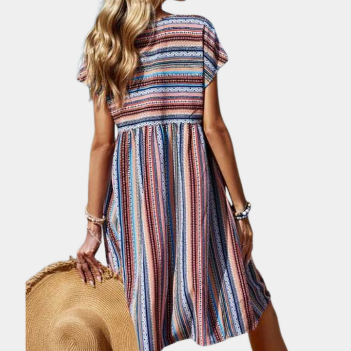 Gestreiftes Sommerkleid aus weichem Stoff – Linae