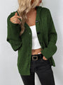 Damen Strickjacke mit Knöpfen - Bequemer Cardigan Look-Grün-S-Luzern Mode