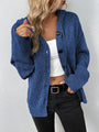 Damen Strickjacke mit Knöpfen - Bequemer Cardigan Look-Hellblau-S-Luzern Mode