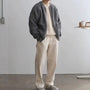 Herren Strickjacke mit Reißverschluss und Taschen Casual-Grau-XS-Luzern Mode