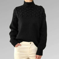 Damen Strickpullover mit Zopfmuster - Wintermode Bestseller-Luzern Mode