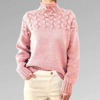 Damen Strickpullover mit Zopfmuster - Wintermode Bestseller-Luzern Mode