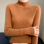 Damen Rollkragenpullover aus Kaschmir für Herbst/Winter-Karamell-S-Luzern Mode