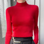 Damen Rollkragenpullover aus Kaschmir für Herbst/Winter-Rot-S-Luzern Mode