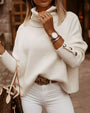 Damen Rollkragenpullover mit Knopfleiste - Elegant & Warm-Weiß-S-Luzern Mode