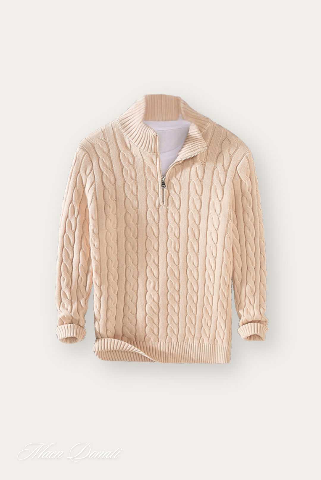 Strickpullover Damen - Weicher Zopfmuster Pullover kaufen-Apricot-S-Luzern Mode