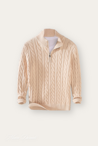 Strickpullover Damen - Weicher Zopfmuster Pullover kaufen-Apricot-S-Luzern Mode