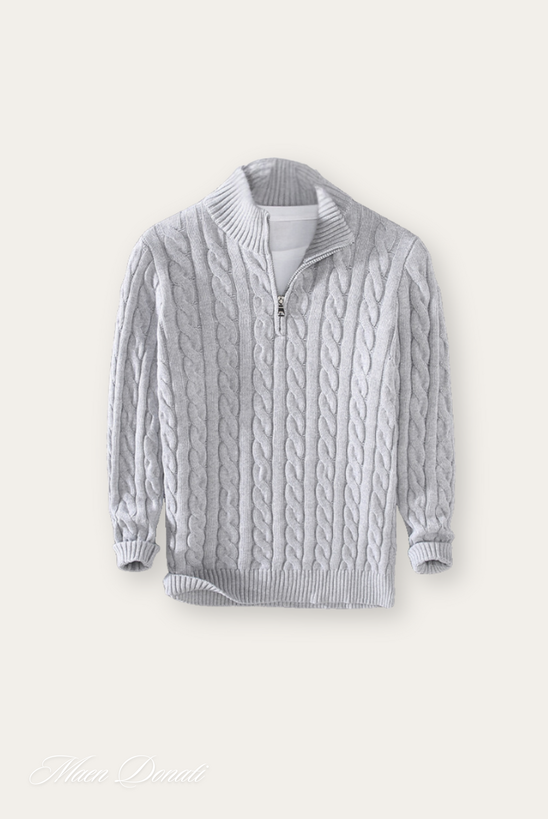 Strickpullover Damen - Weicher Zopfmuster Pullover kaufen-Grau-S-Luzern Mode