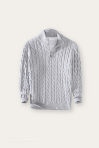 Strickpullover Damen - Weicher Zopfmuster Pullover kaufen-Grau-S-Luzern Mode