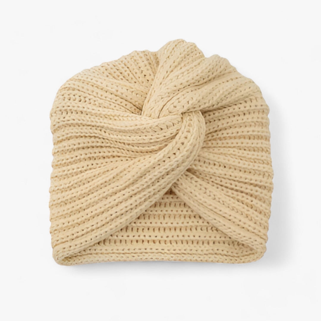 Damen Strickmütze Turban Stil - Wintermode Accessoire-Beige-Luzern Mode
