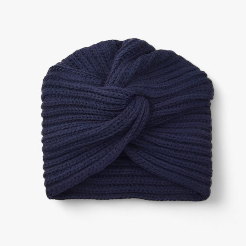 Damen Strickmütze Turban Stil - Wintermode Accessoire-Blau-Luzern Mode
