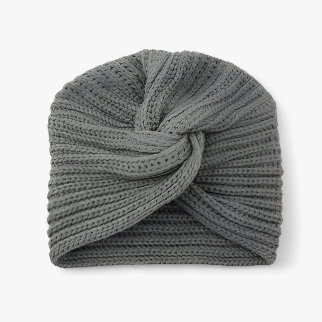 Damen Strickmütze Turban Stil - Wintermode Accessoire-Dunkelgrau-Luzern Mode