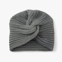 Damen Strickmütze Turban Stil - Wintermode Accessoire-Dunkelgrau-Luzern Mode