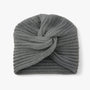 Damen Strickmütze Turban Stil - Wintermode Accessoire-Dunkelgrau-Luzern Mode