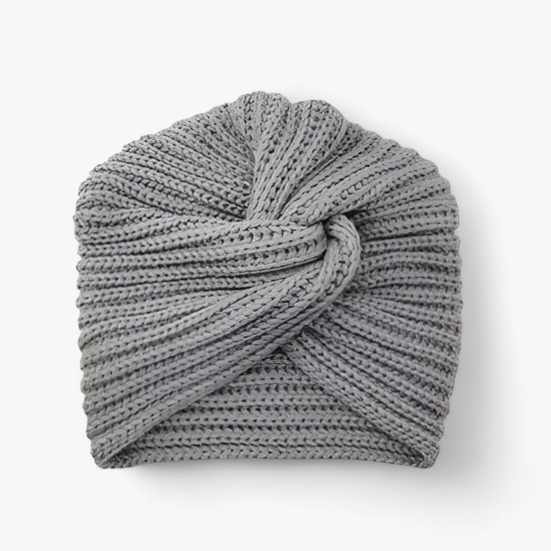 Damen Strickmütze Turban Stil - Wintermode Accessoire-Grau-Luzern Mode