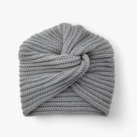 Damen Strickmütze Turban Stil - Wintermode Accessoire-Grau-Luzern Mode