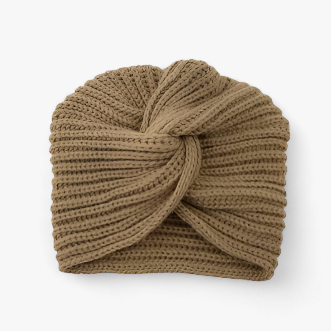 Damen Strickmütze Turban Stil - Wintermode Accessoire-Olivgrün-Luzern Mode