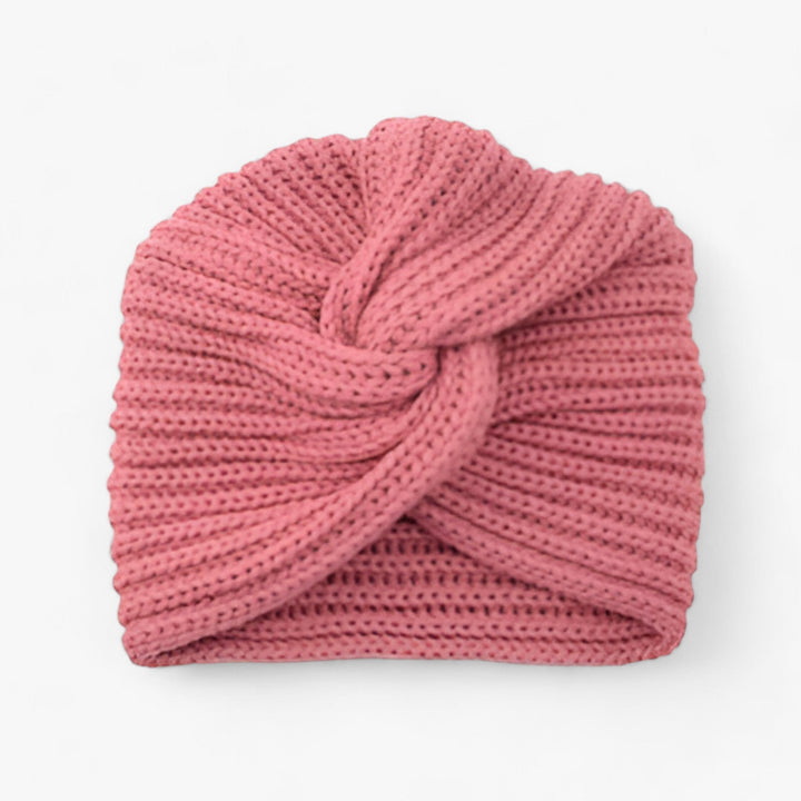 Damen Strickmütze Turban Stil - Wintermode Accessoire-Rosa-Luzern Mode