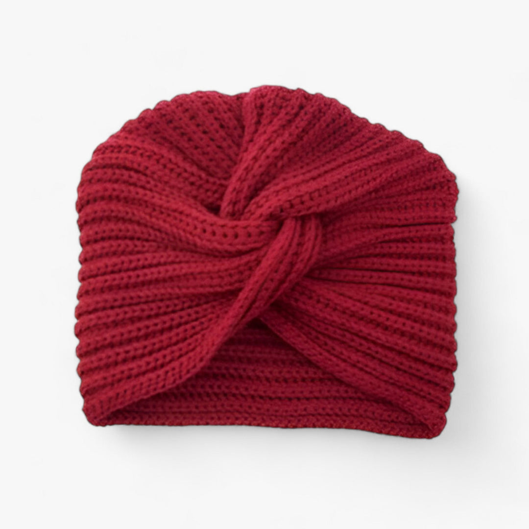 Damen Strickmütze Turban Stil - Wintermode Accessoire-Rot-Luzern Mode