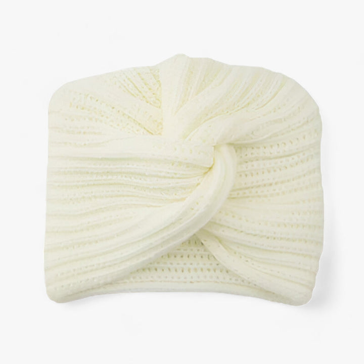 Damen Strickmütze Turban Stil - Wintermode Accessoire-Weiß-Luzern Mode