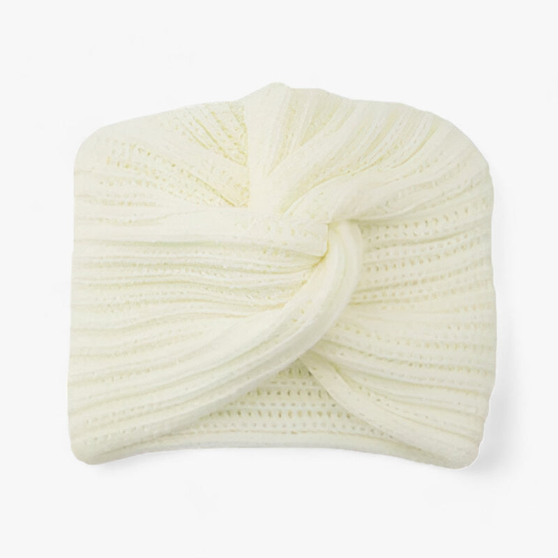 Damen Strickmütze Turban Stil - Wintermode Accessoire-Weiß-Luzern Mode