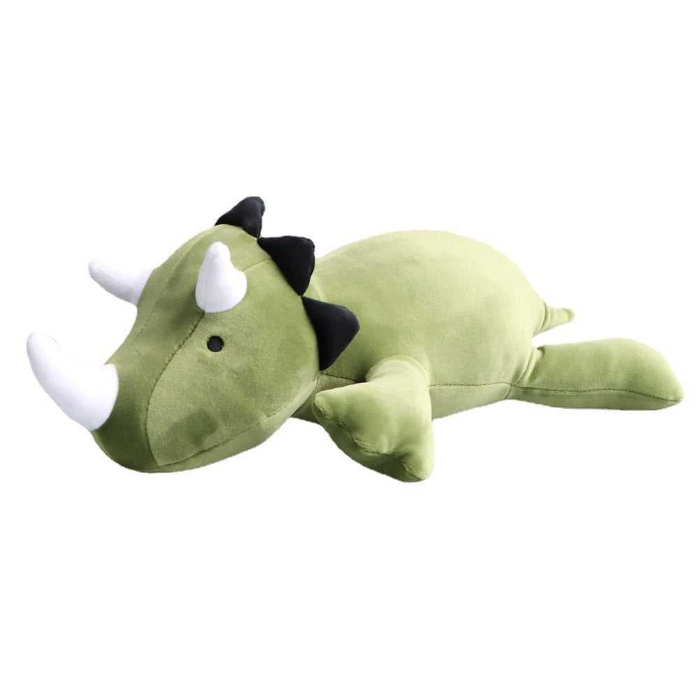 Gewichtetes Kuscheltier | Dino Niedlich Beruhigend Weich Langlebig Baumwolle-Grüner Triceratops-40cm（0.5kg）-Luzern Mode