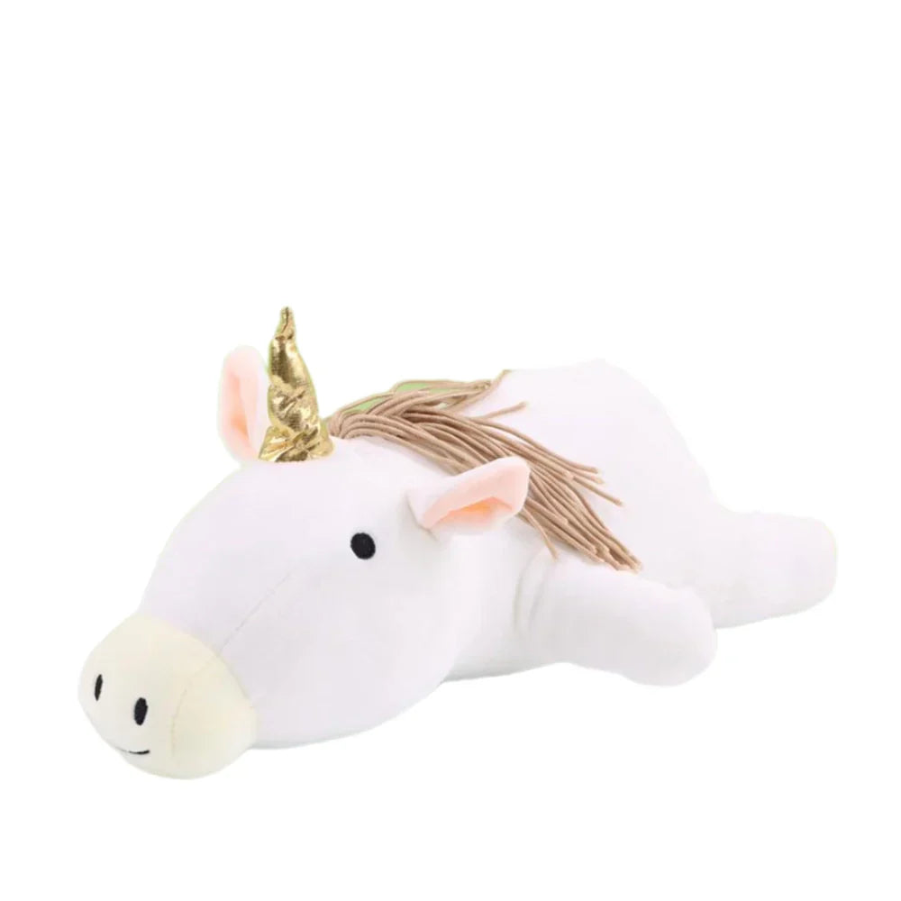 Gewichtetes Kuscheltier | Dino Niedlich Beruhigend Weich Langlebig Baumwolle-Weißes Einhorn-40cm（0.5kg）-Luzern Mode