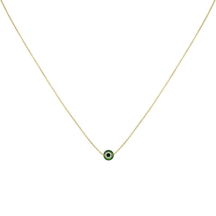 Silberkette | Böses Auge Anhänger Stilvoll Schützend Vielseitig-Grün-Gold-Luzern Mode