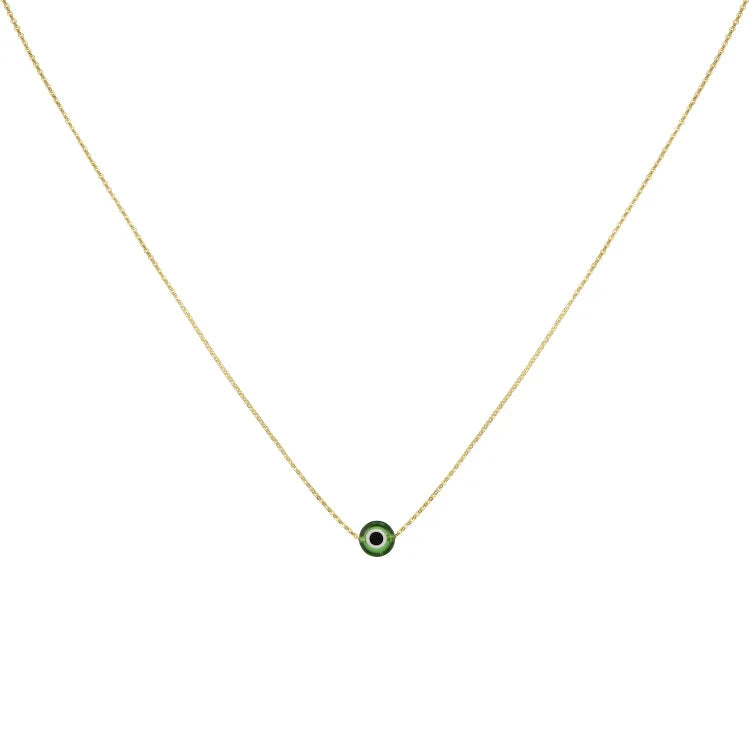 Silberkette | Böses Auge Anhänger Stilvoll Schützend Vielseitig-Grün-Gold-Luzern Mode