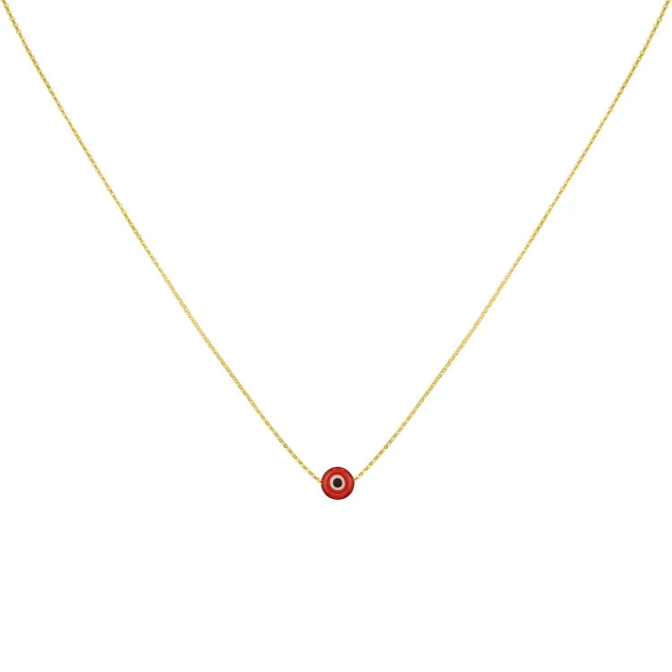 Silberkette | Böses Auge Anhänger Stilvoll Schützend Vielseitig-Rot-Gold-Luzern Mode