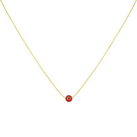 Silberkette | Böses Auge Anhänger Stilvoll Schützend Vielseitig-Rot-Gold-Luzern Mode