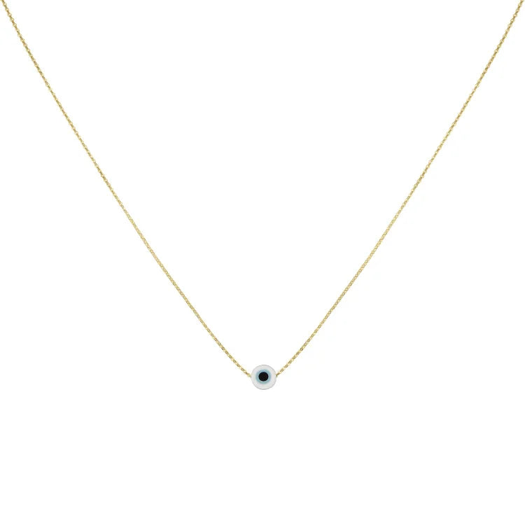 Silberkette | Böses Auge Anhänger Stilvoll Schützend Vielseitig-Weiß-Gold-Luzern Mode