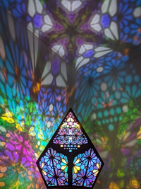 Tischlampe | Mehrfarbig Boho Stilvoll Stimmungsvoll Langlebig Glas-in-Block-Luzern Mode