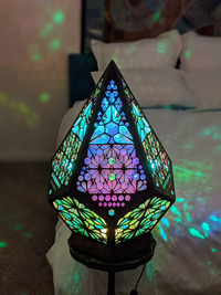 Tischlampe | Mehrfarbig Boho Stilvoll Stimmungsvoll Langlebig Glas-in-Block-Luzern Mode