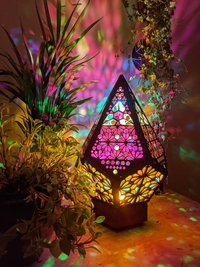 Tischlampe | Mehrfarbig Boho Stilvoll Stimmungsvoll Langlebig Glas-in-Block-Luzern Mode