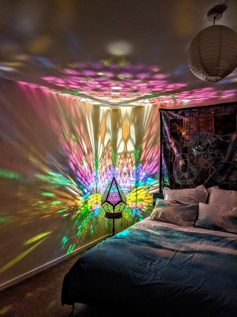 Tischlampe | Mehrfarbig Boho Stilvoll Stimmungsvoll Langlebig Glas-in-Block-Luzern Mode