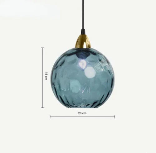 Glas-Hängeleuchte | Kugel Farbig Modern Stilvoll Einzigartig Vielseitig-Blau-Kaltes Weiß-Luzern Mode