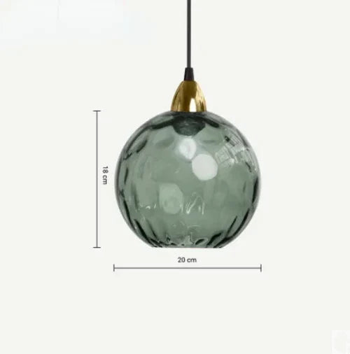 Glas-Hängeleuchte | Kugel Farbig Modern Stilvoll Einzigartig Vielseitig-Dunkelgrün-Kaltes Weiß-Luzern Mode