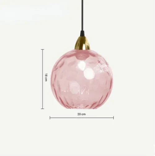 Glas-Hängeleuchte | Kugel Farbig Modern Stilvoll Einzigartig Vielseitig-Rosa-Kaltes Weiß-Luzern Mode
