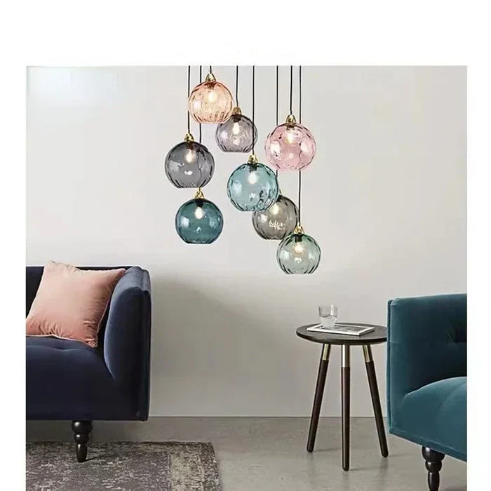 Glas-Hängeleuchte | Kugel Farbig Modern Stilvoll Einzigartig Vielseitig-Luzern Mode