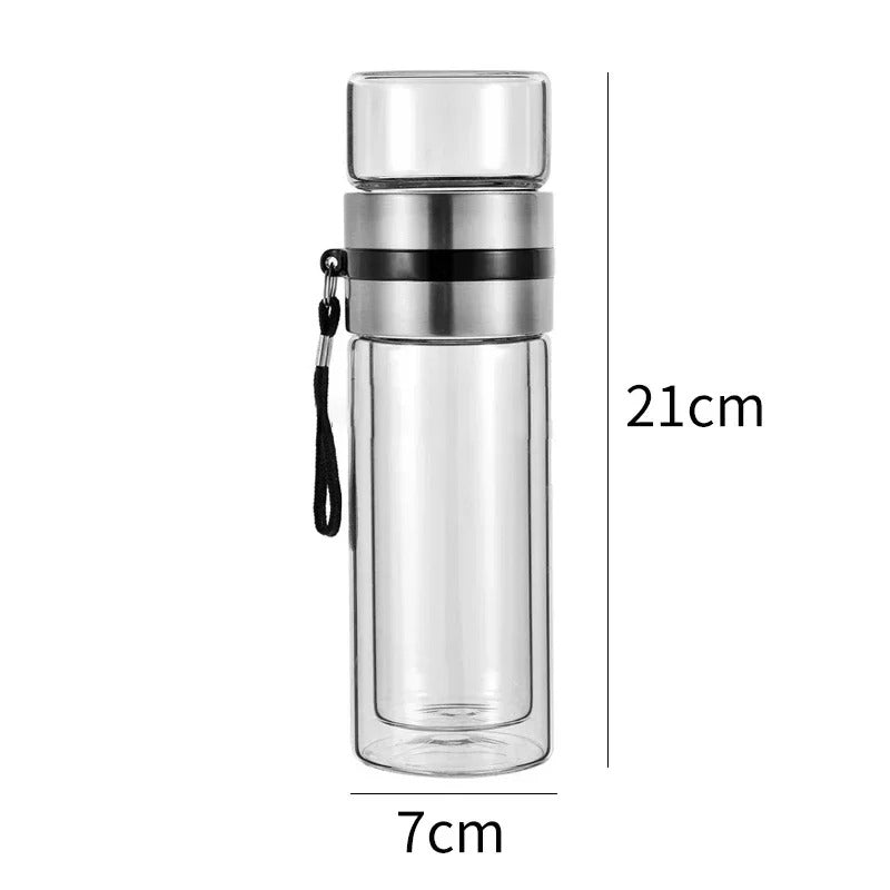 Thermoflasche | Glas | Transparent | Stilvoll | Langlebig | Isolierend | Vielseitig-Luzern Mode