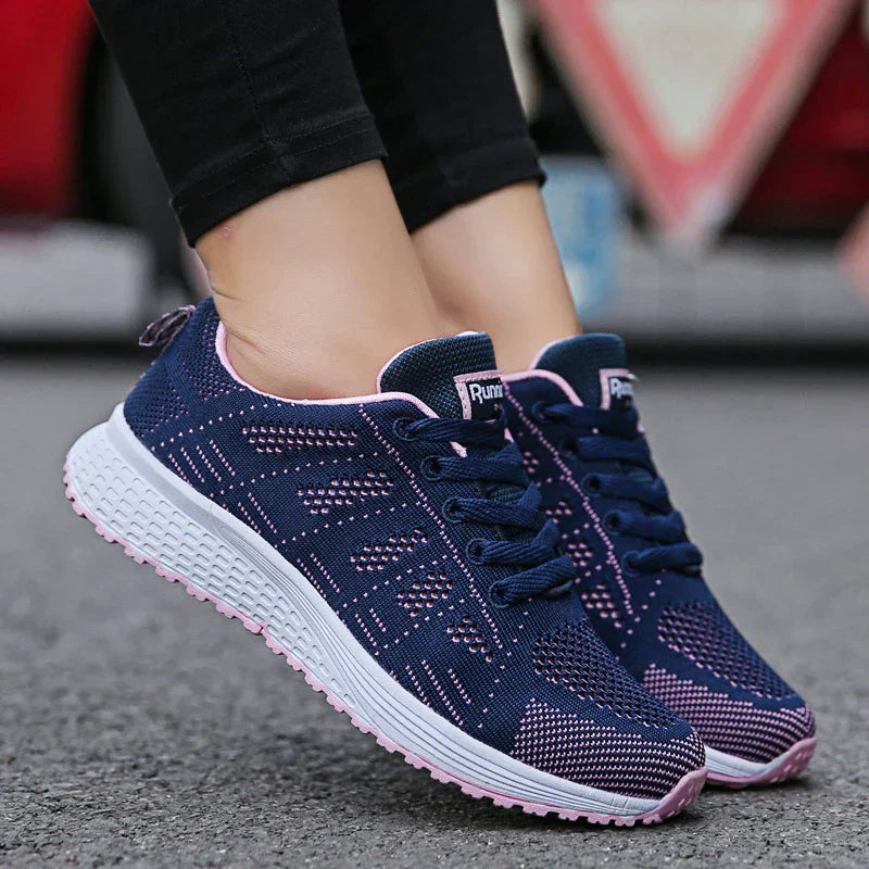 Damen Sneaker für Alltag und Sport - Bequeme Laufschuhe-Blau-35-Luzern Mode