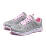 Damen Sneaker für Alltag und Sport - Bequeme Laufschuhe-Grau & Rosa-35-Luzern Mode