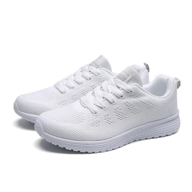Damen Sneaker für Alltag und Sport - Bequeme Laufschuhe-Weiß-35-Luzern Mode