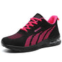 Damen Laufschuhe mit Luftpolster und Atmungsaktivem Mesh-Schwarz-Rosa-35-Luzern Mode