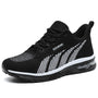 Damen Laufschuhe mit Luftpolster und Atmungsaktivem Mesh-Schwarz-Weiß-35-Luzern Mode